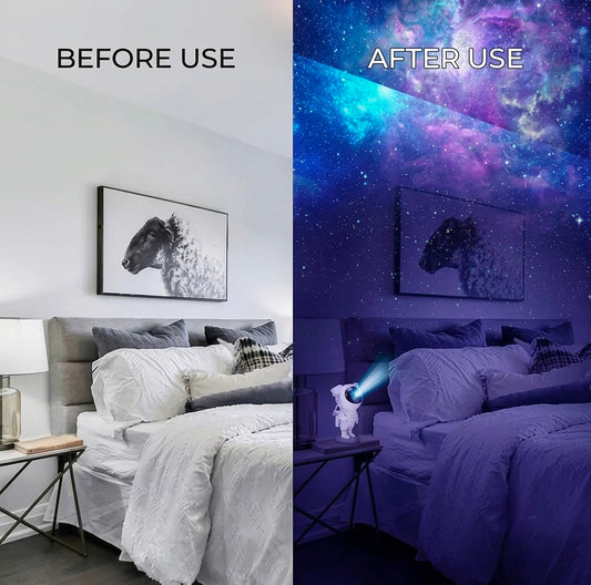 Astronaut Galaxy Star Projector Night Light with 8 Projection Mode, Remote Control, Cute Moon Bunny with Milky Way Mood Lighting, Projection Starry Sky Projector for Bedroom, Kids Adult Ceiling Light