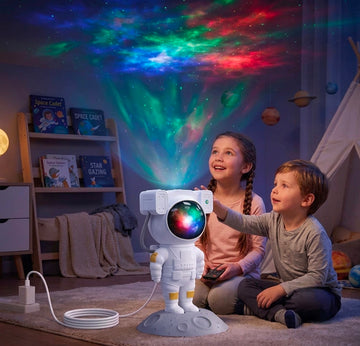 Astronaut Galaxy Star Projector Night Light with 8 Projection Mode, Remote Control, Cute Moon Bunny with Milky Way Mood Lighting, Projection Starry Sky Projector for Bedroom, Kids Adult Ceiling Light