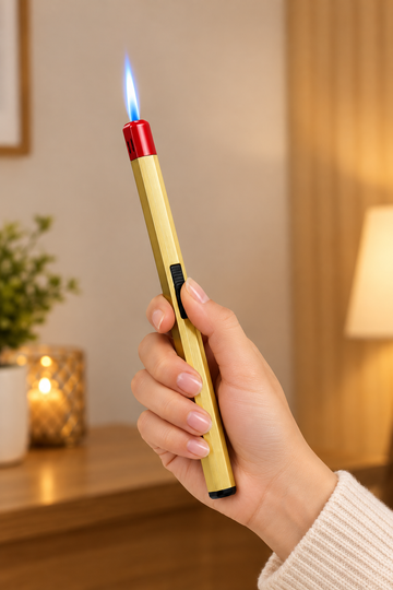 Match Stick Shaped Butane Lighter with Long Handle Rechargeable Electric Arc Lighter