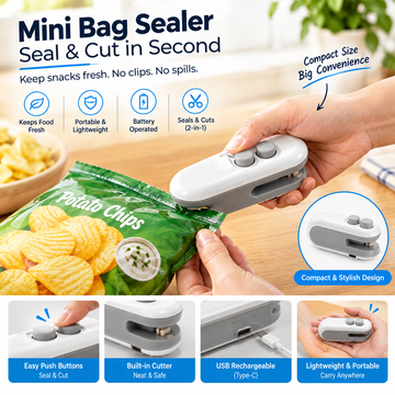 Mini Plastic Bag Sealer for Airtight Food Freshness