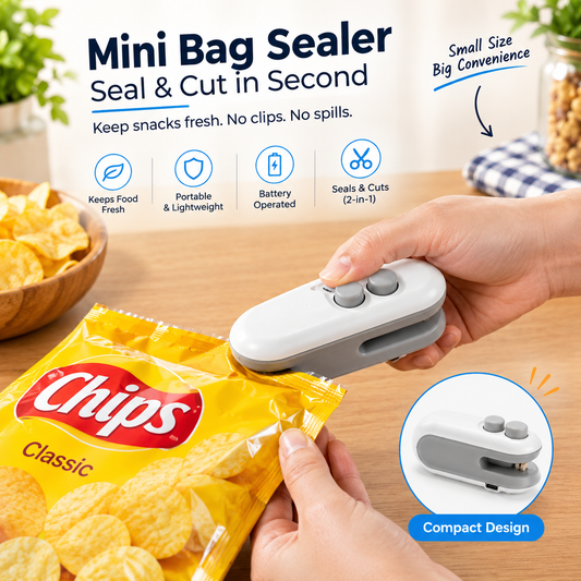 Mini Plastic Bag Sealer for Airtight Food Freshness